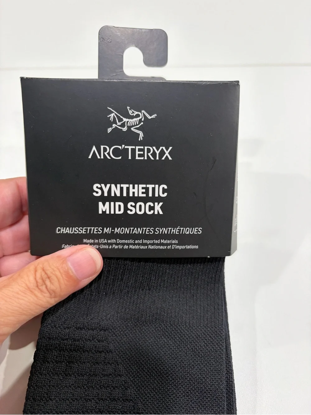 Arc’teryx Men's Medium Synthetic Mid Crew Sock Black NWT Focused Cushion Hiking